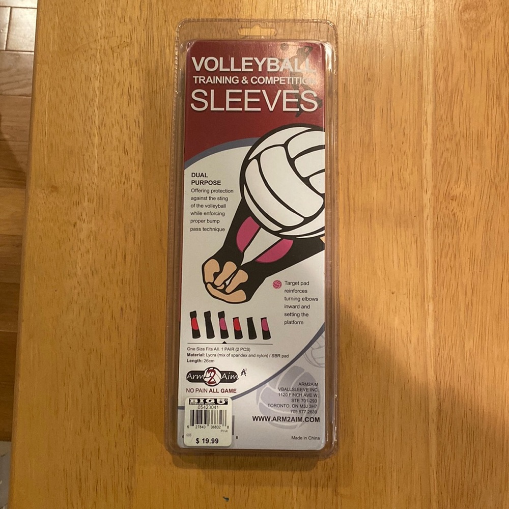 Volleyball Training & Competition Sleeves, black and pink, one size